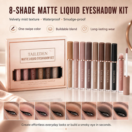 8-Shade Velvety Matte Liquid Eyeshadow Kit