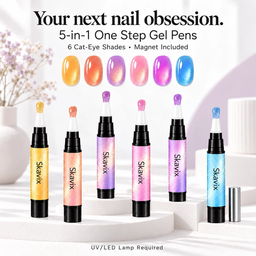 5-in-1 One Step Cat-Eye Gel Nail Polish Pen Set