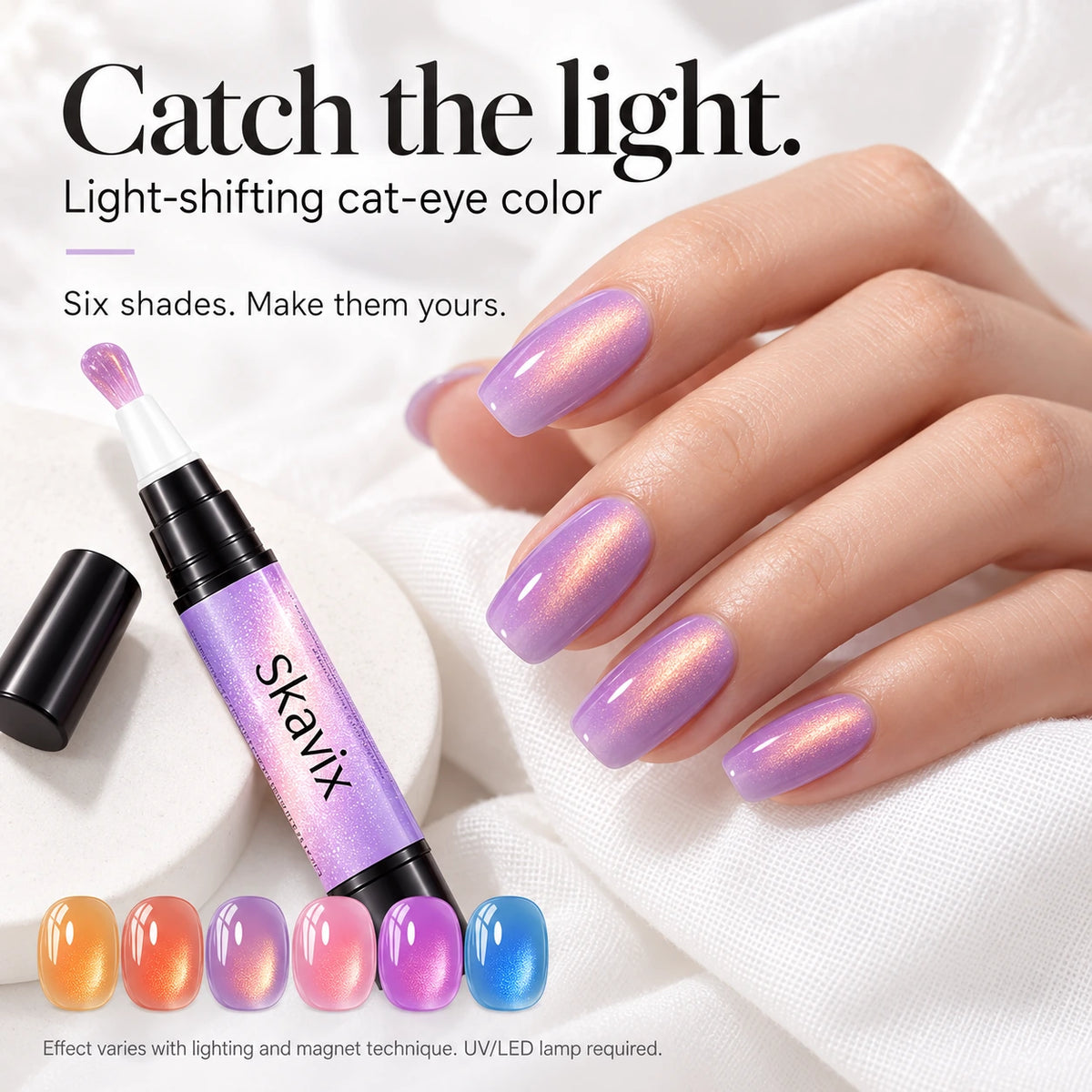 5-in-1 One Step Cat-Eye Gel Nail Polish Pen Set