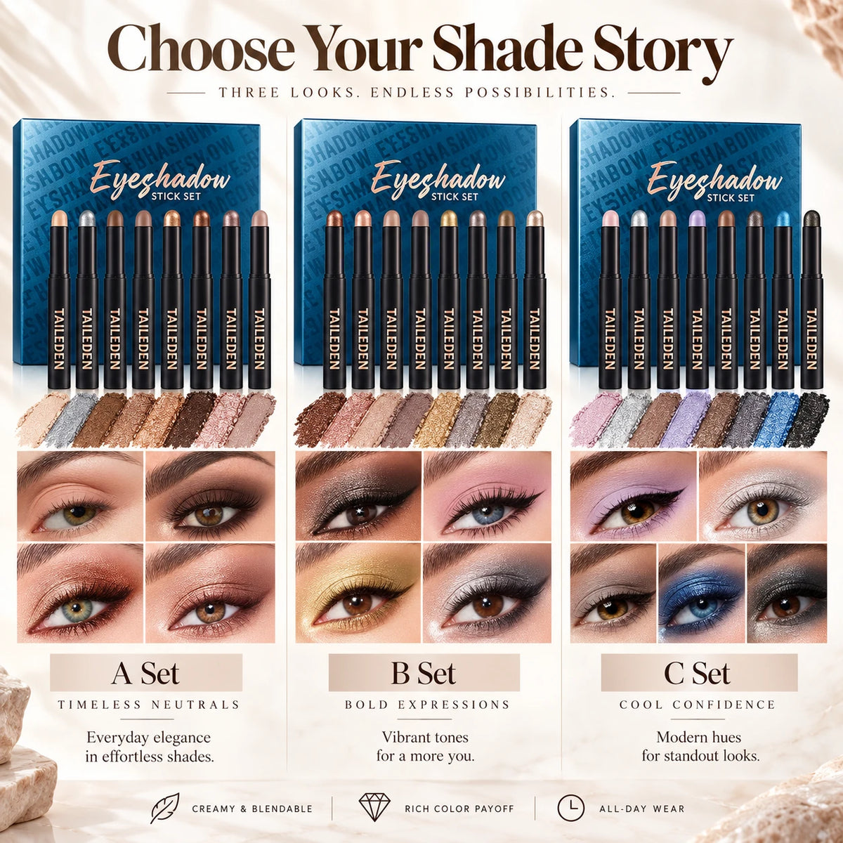8-Piece Cream Eyeshadow Stick Set