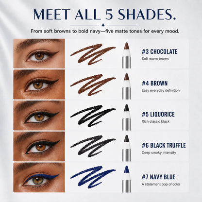 5-Shade Creamy Glide Waterproof Gel Eyeliner Set