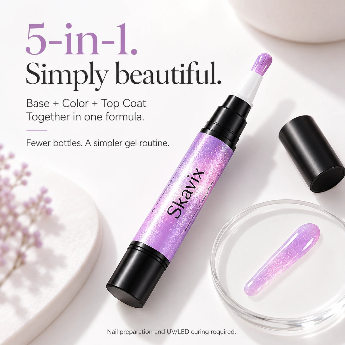 5-in-1 One Step Cat-Eye Gel Nail Polish Pen Set