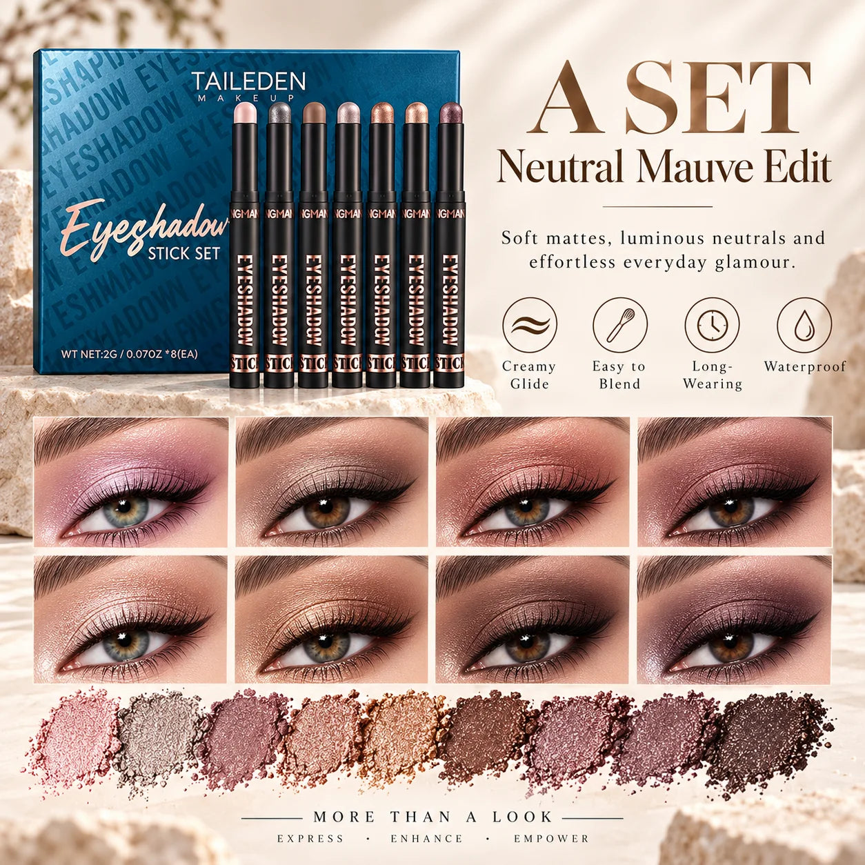 Set A Neutral Mauve eyeshadow stick set