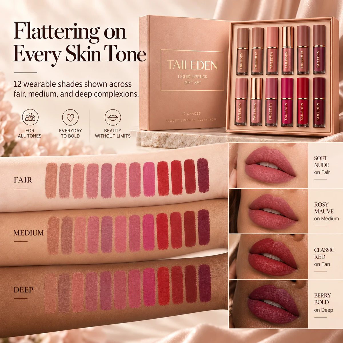 12-Color Liquid Lipstick Gift Set 🔥