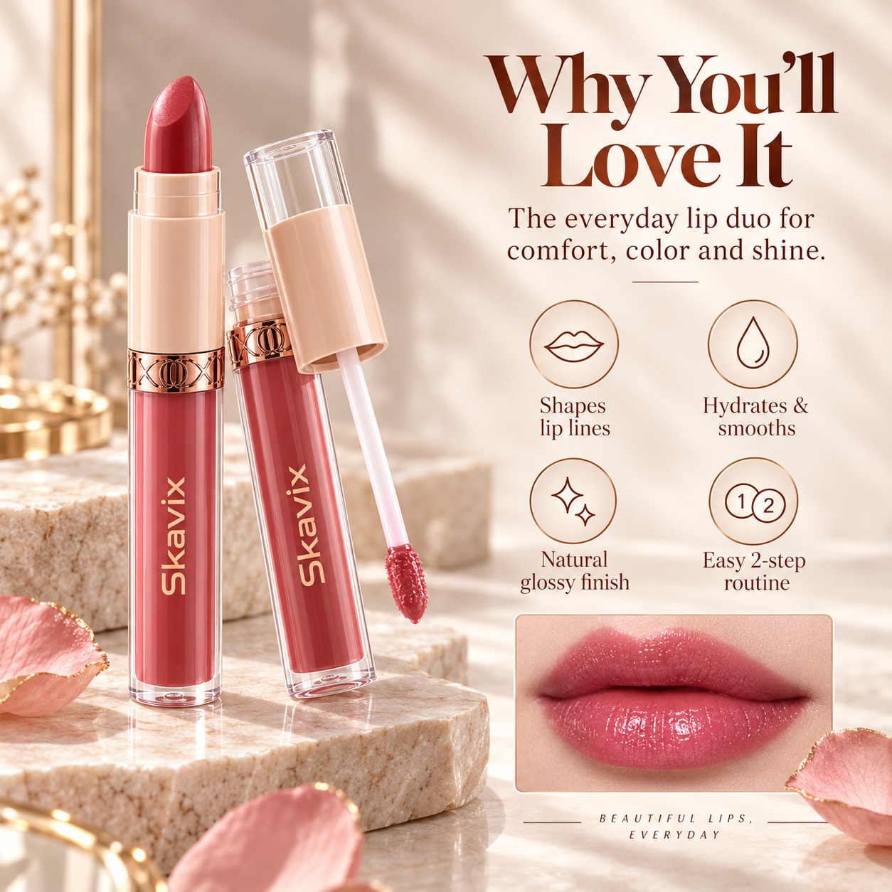 comfortable lipstick and lip glaze benefits