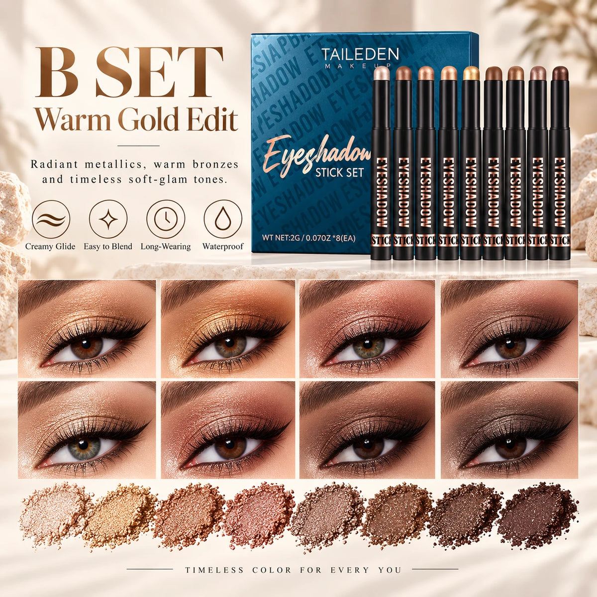 8-Piece Cream Eyeshadow Stick Set