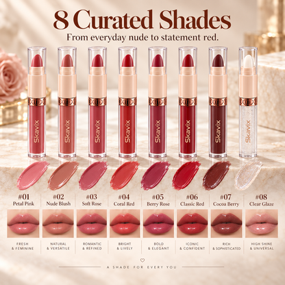 8-Piece 2-in-1 Lipstick & Lip Glaze Set