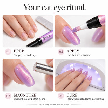 5-in-1 One Step Cat-Eye Gel Nail Polish Pen Set