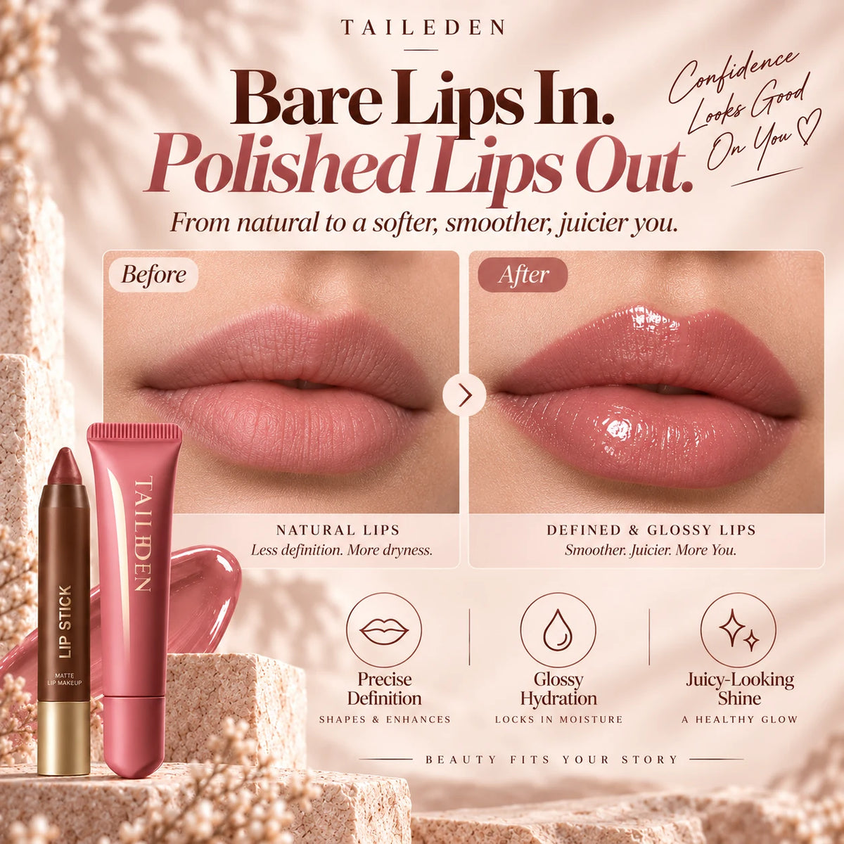 Lip Liner & Glossy Lip Oil Duo