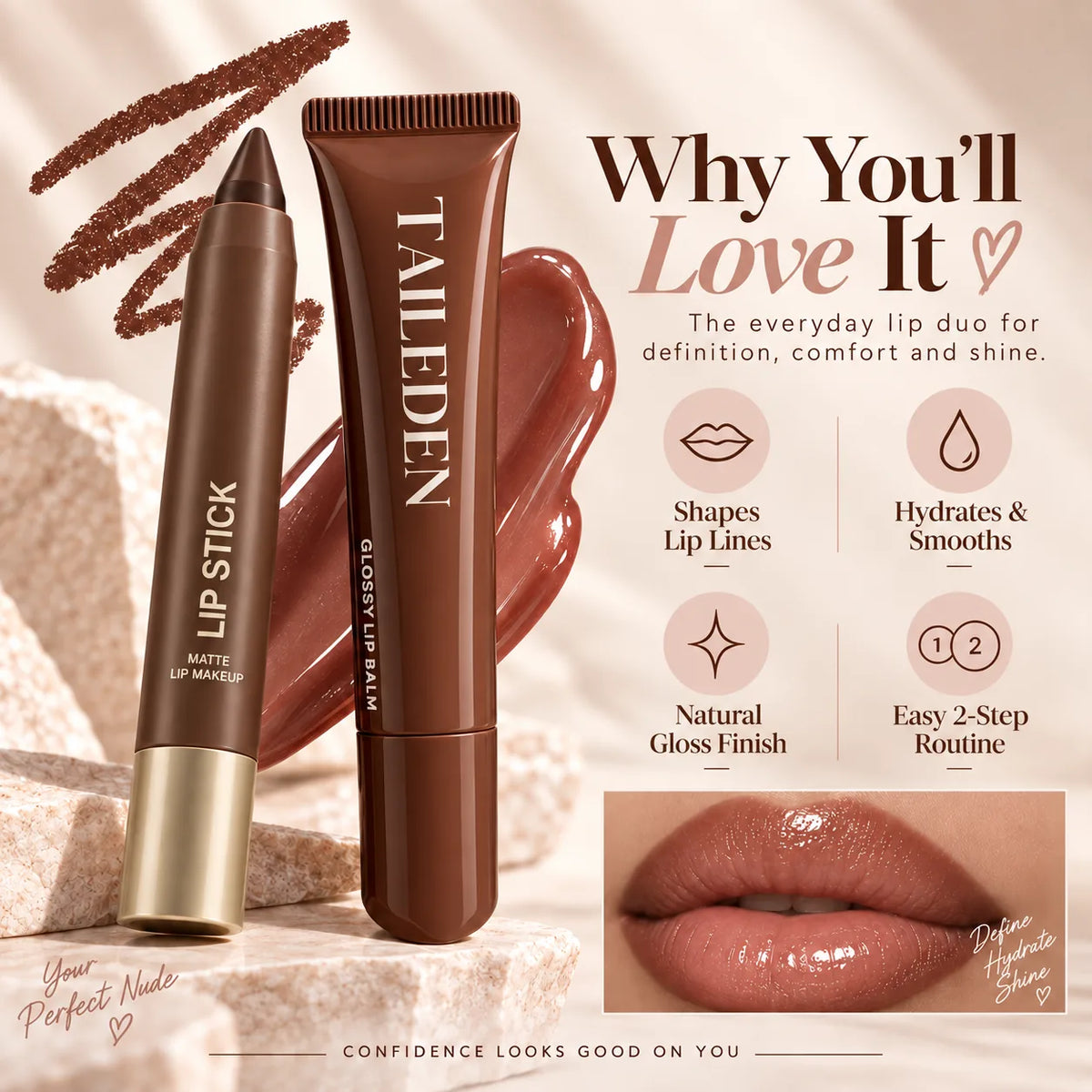 Lip Liner & Glossy Lip Oil Duo 🔥
