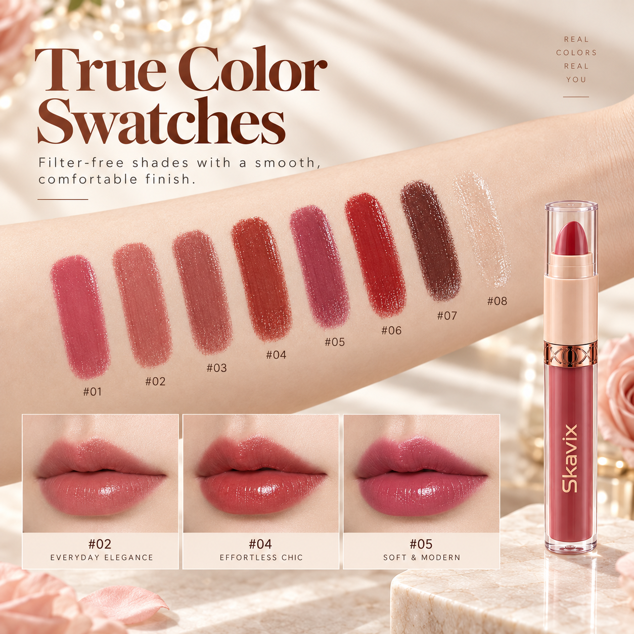 true color lipstick swatches