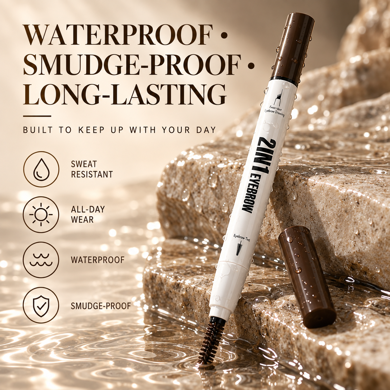 Waterproof and smudge-resistant brow product