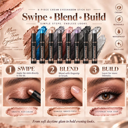 8-Piece Cream Eyeshadow Stick Set