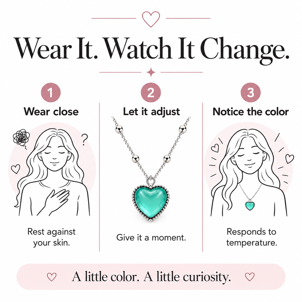 Color-Changing Heart Necklace 🔥