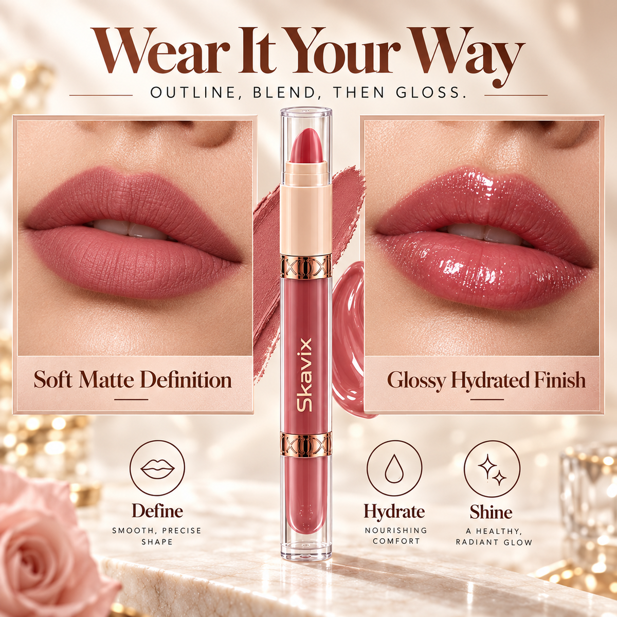 8-Piece 2-in-1 Lipstick & Lip Glaze Set