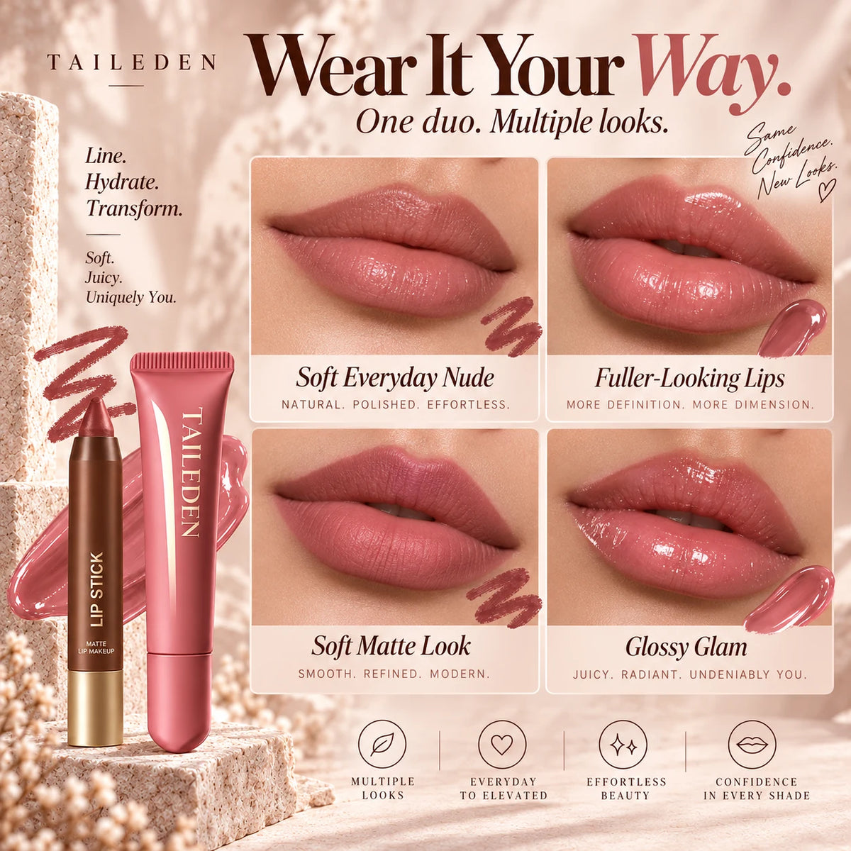 Lip Liner & Glossy Lip Oil Duo