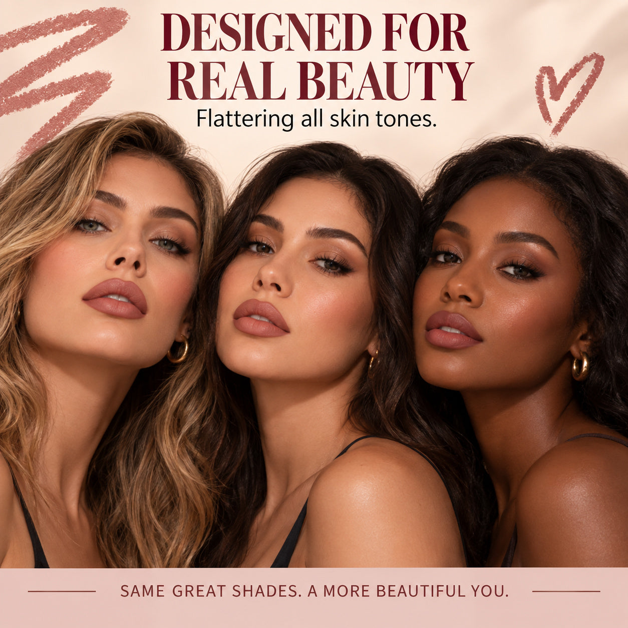 Lip liner shades on different skin tones