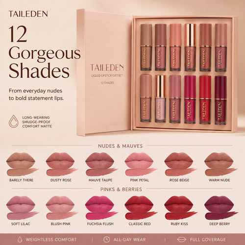 12-Color Liquid Lipstick Gift Set 🔥