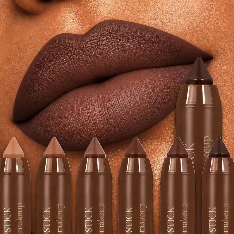 6-Piece Matte Creamy Lipstick Pencil Set 🔥