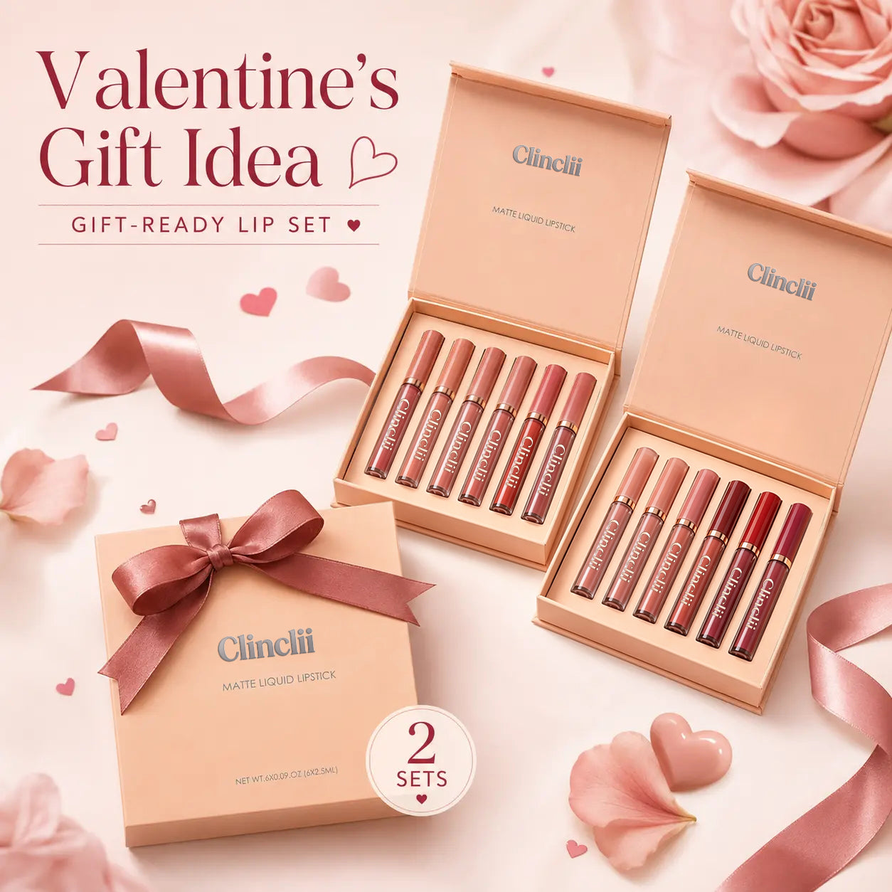 6-Piece Velvet Matte Liquid Lipstick Set