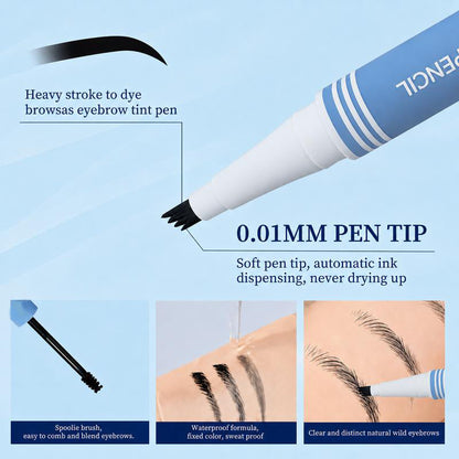 Waterproof 2-in-1 Micro-Fork Eyebrow Pen & Tinted Brow Gel