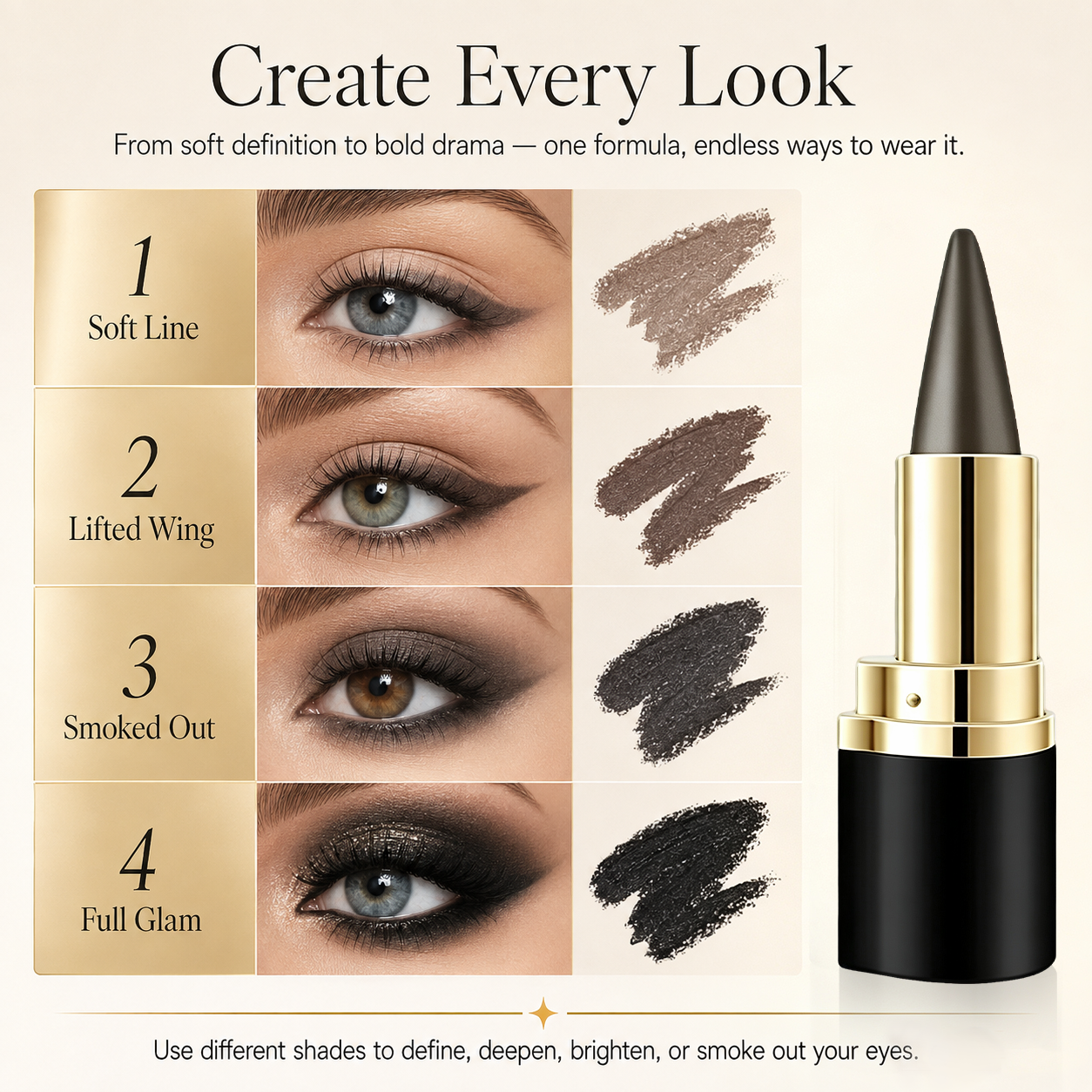 4-Shade Creamy Gel Eyeliner Pencil — Buy 1 Get 1 Free 🔥