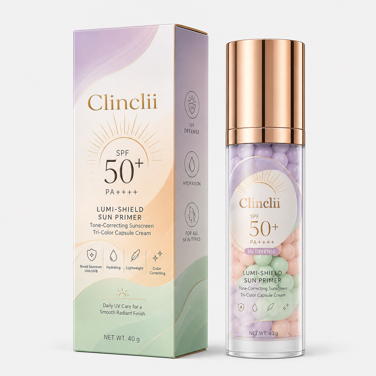 Three-Color Protective Isolation Cream with SPF 50 Coverage