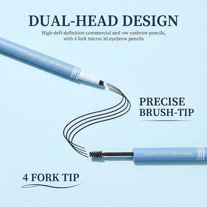 Waterproof 2-in-1 Micro-Fork Eyebrow Pen & Tinted Brow Gel