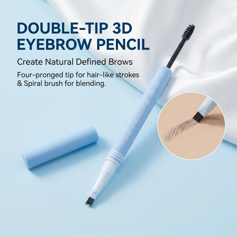 Dual-ended micro-fork eyebrow pen and tinted gel brow tool