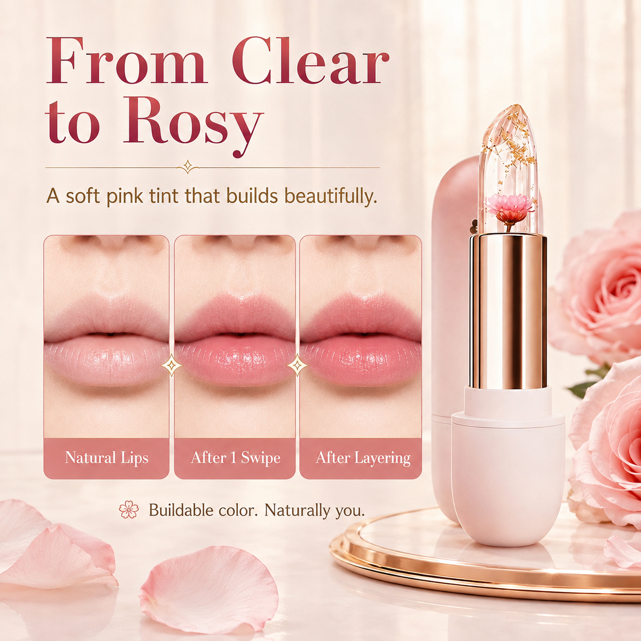 3-Piece Petal Color-Changing Lipstick Set