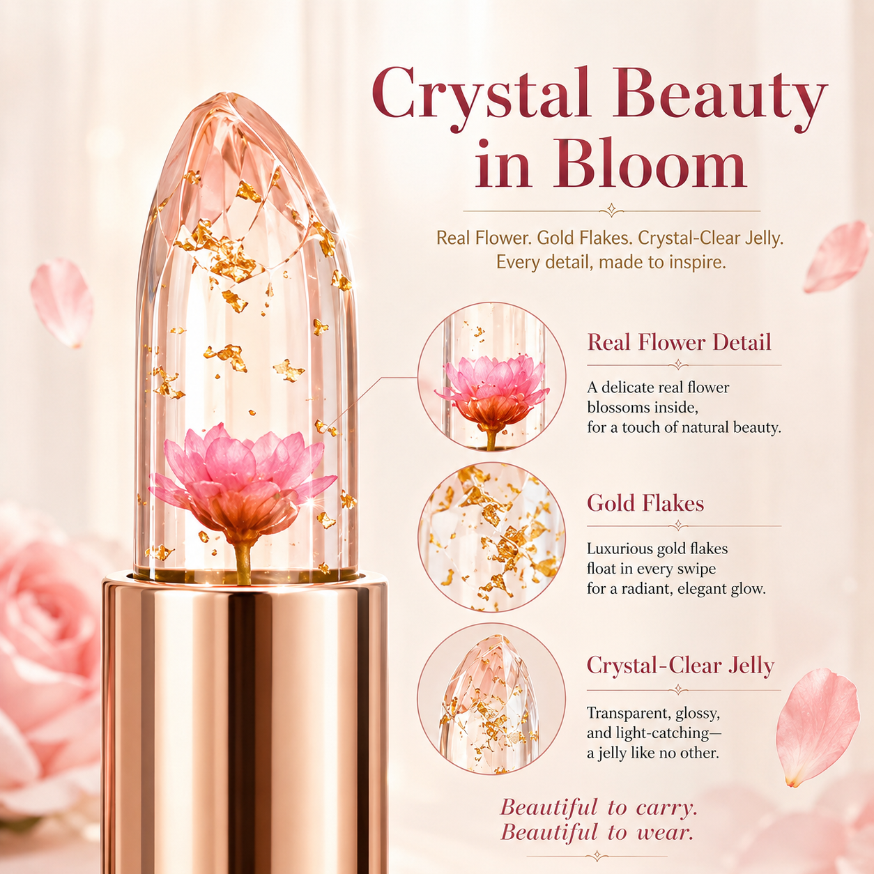 3-Piece Petal Color-Changing Lipstick Set