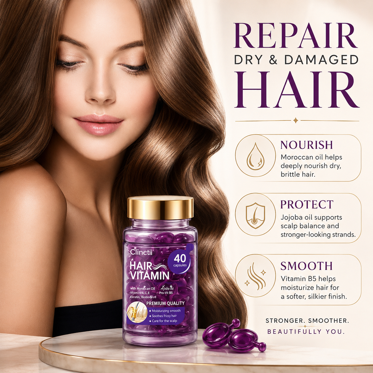 Violet Vitamin Hair Capsules with Argan Oil 🔥