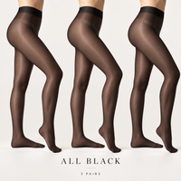 All Black — 3 Pairs