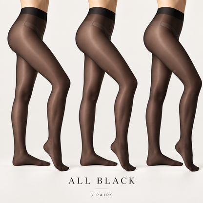 Silky Sheer High-Waist Pantyhose — 3 Pack 🔥