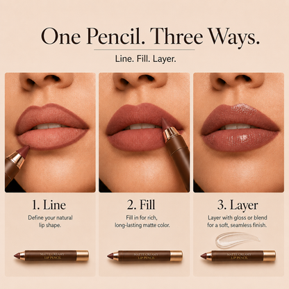 6-Piece Matte Creamy Lipstick Pencil Set