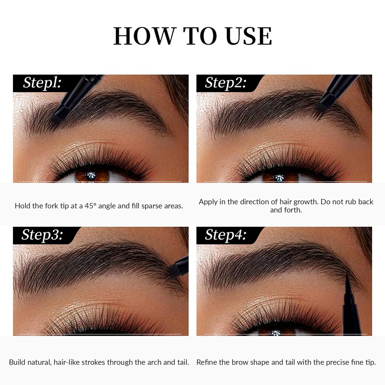 How to apply a dual-ended eyebrow pen