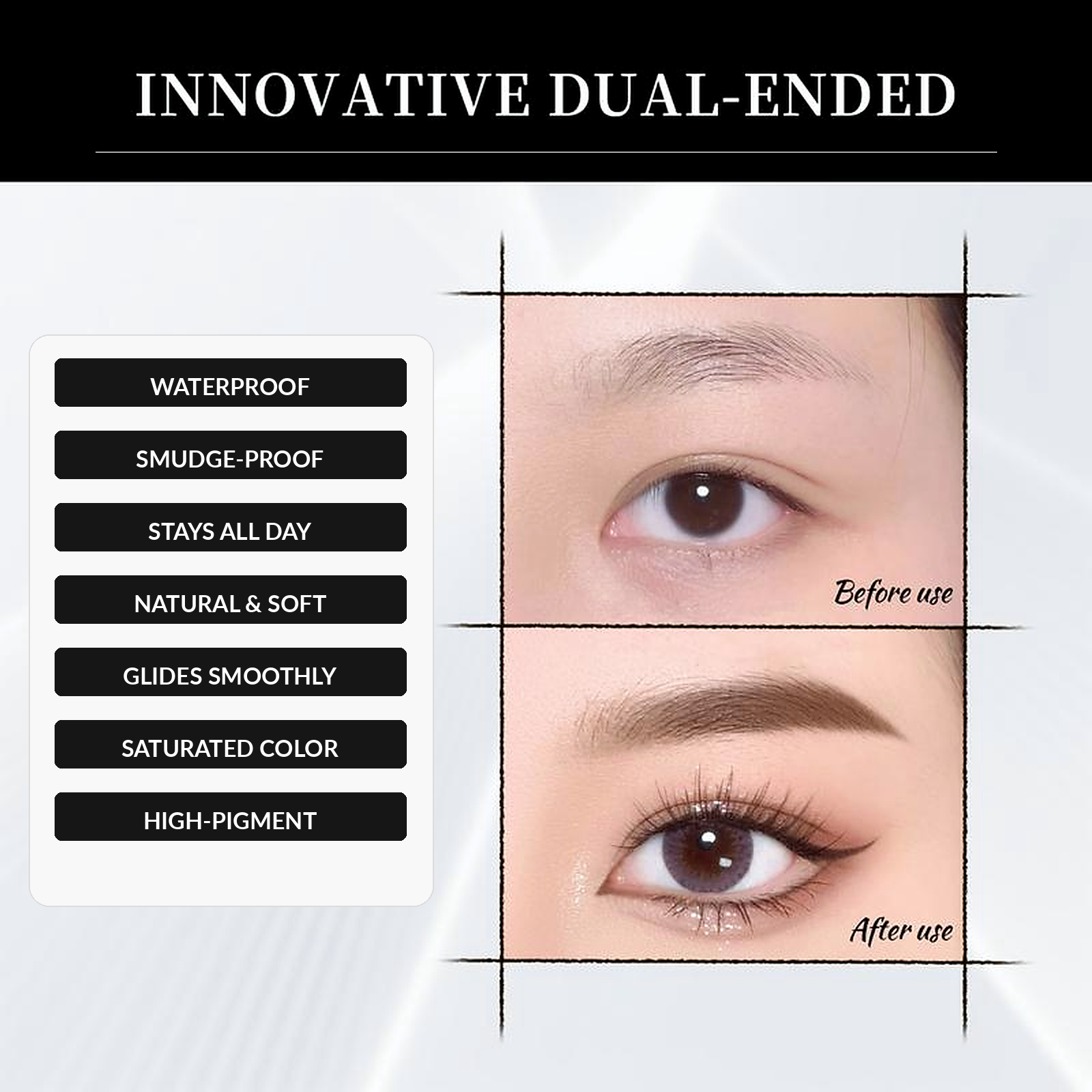 Hair-like eyebrow pen results for different brow types
