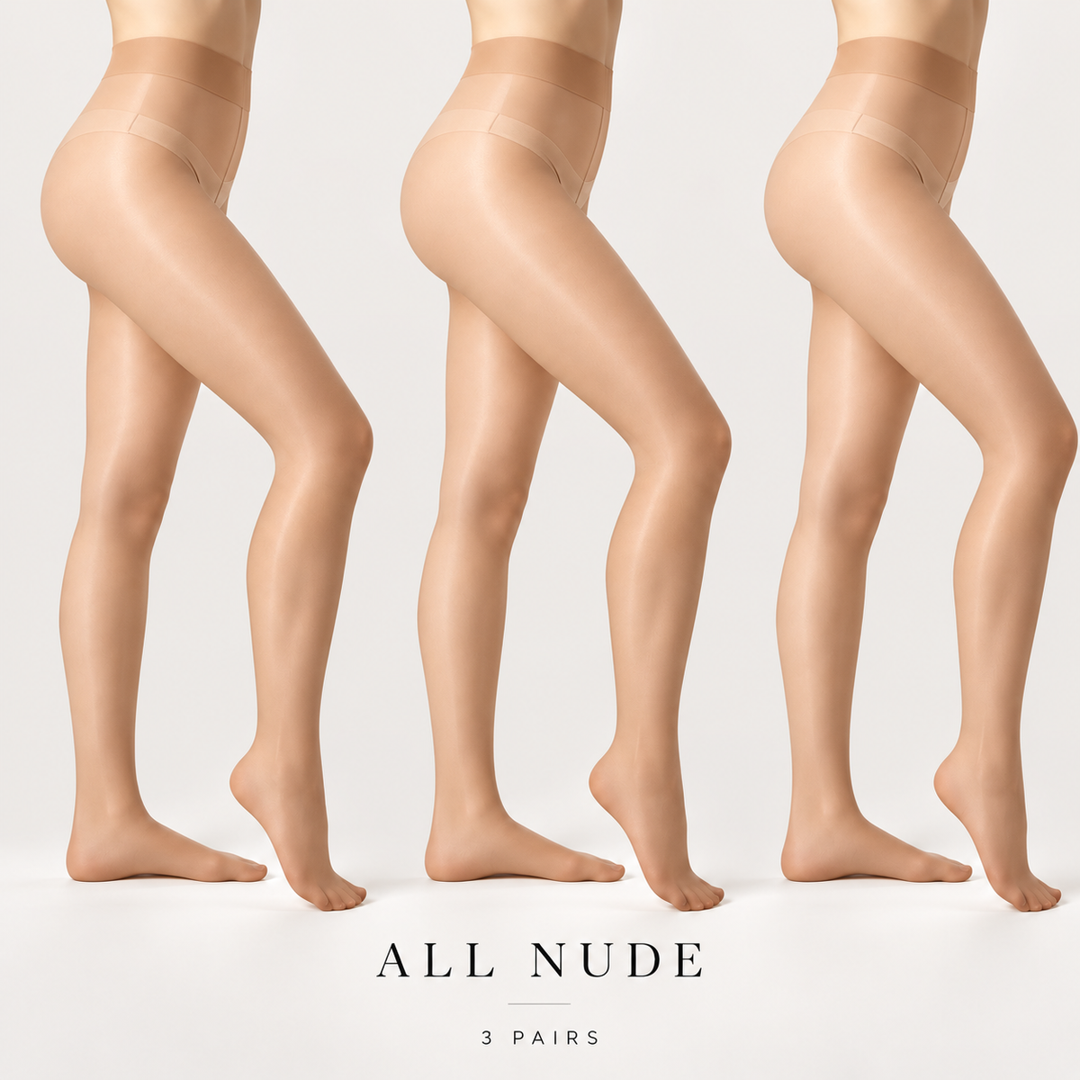 Silky Sheer High-Waist Pantyhose — 3 Pack 🔥