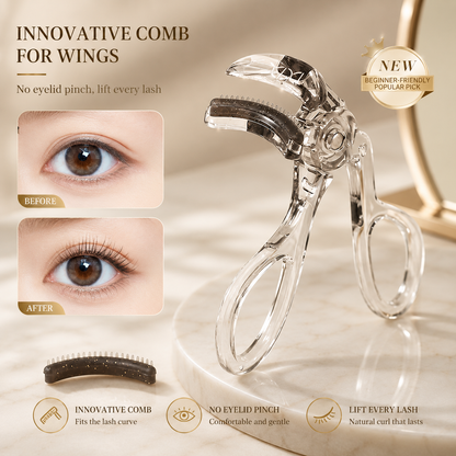Pinch-Free Lash Curler with Comb