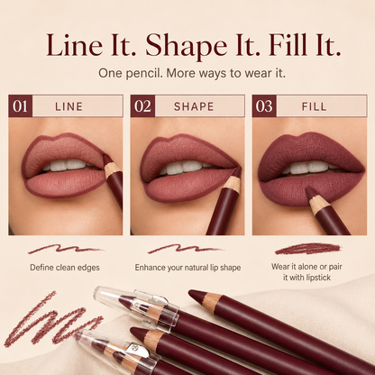 12-Shade Matte Lip Liner Set with Built-In Sharpener 🔥