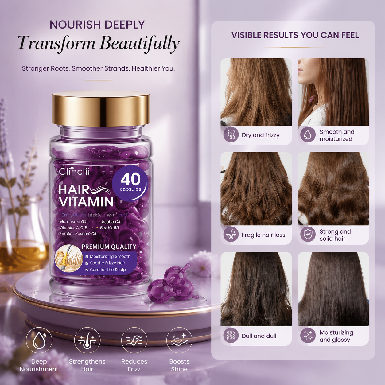 Violet Vitamin Hair Capsules with Argan Oil 🔥