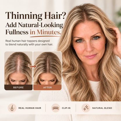 Real Human Hair Topper
