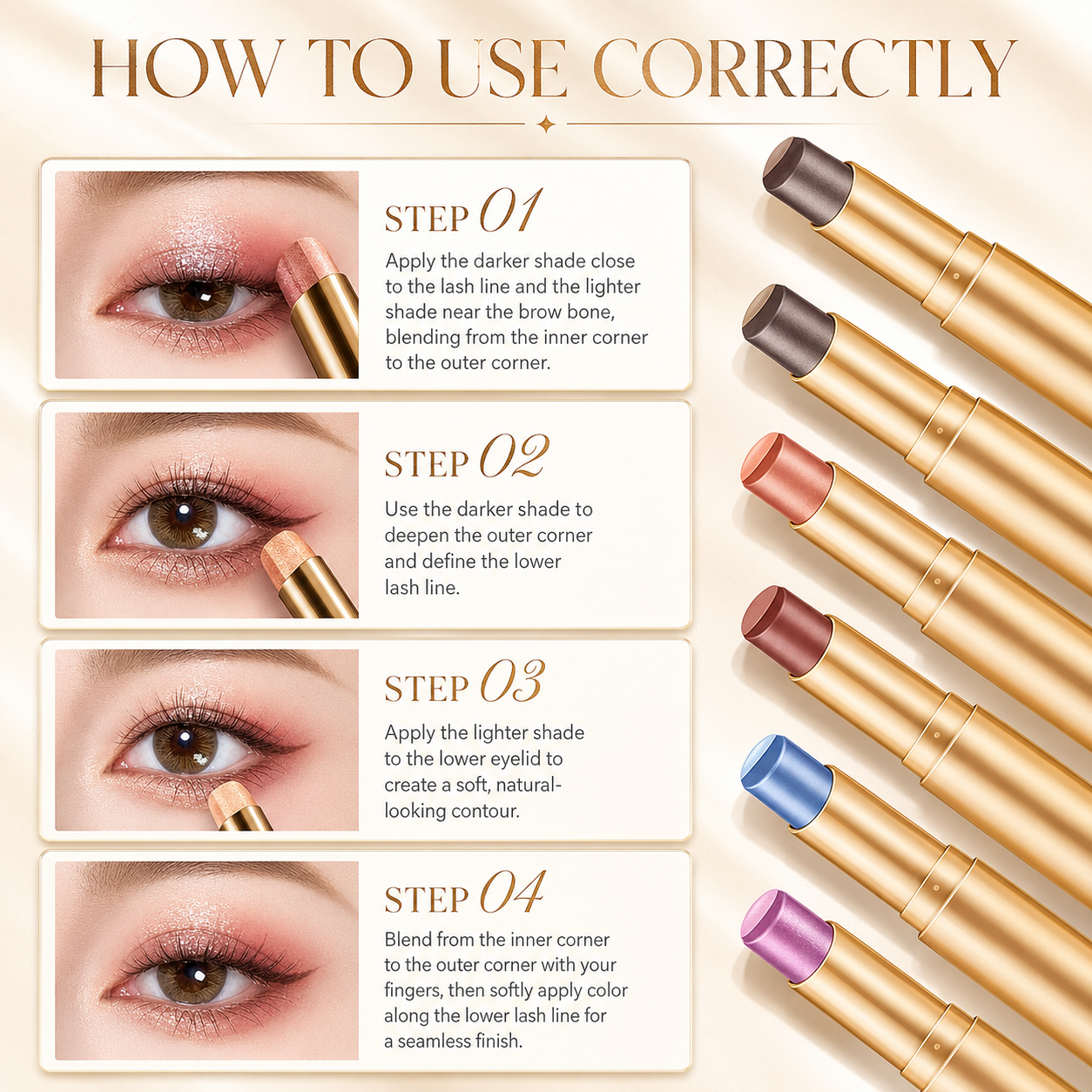 🔥LAST DAY SALE - BUY 1 GET 1 FREE!!🌸✨3 Colors in 1 Eyeshadow Stick