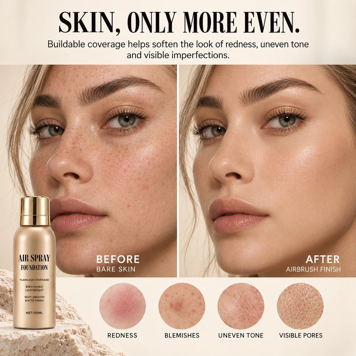 Lightweight Airbrush Spray Foundation