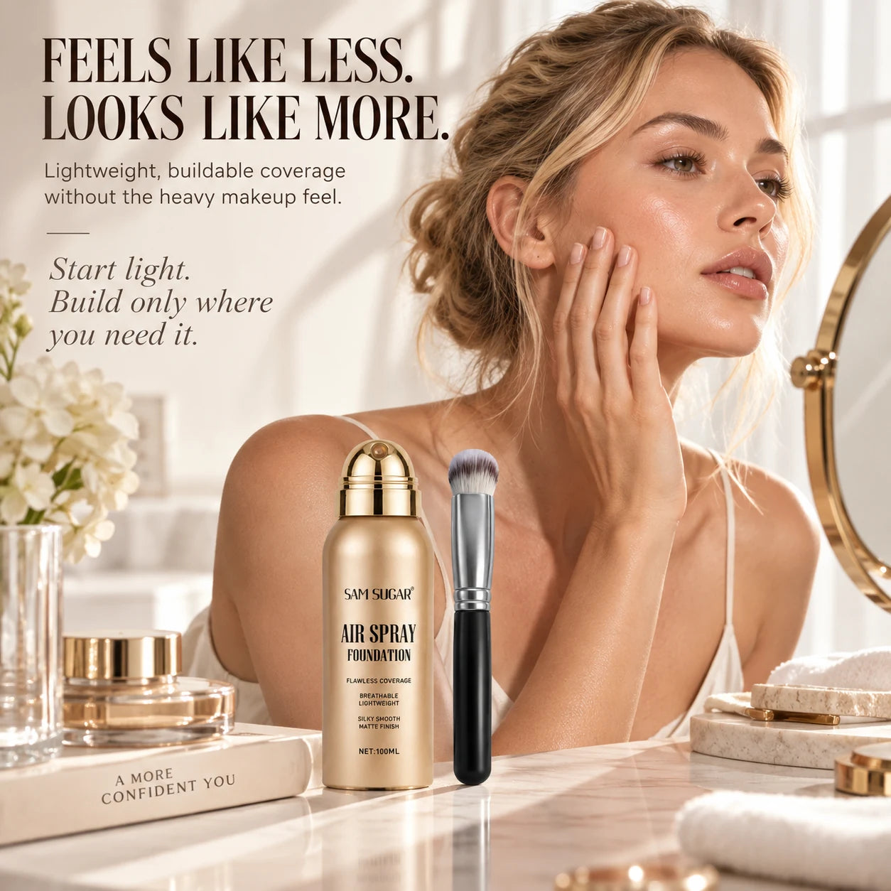 Lightweight foundation at a luxury vanity