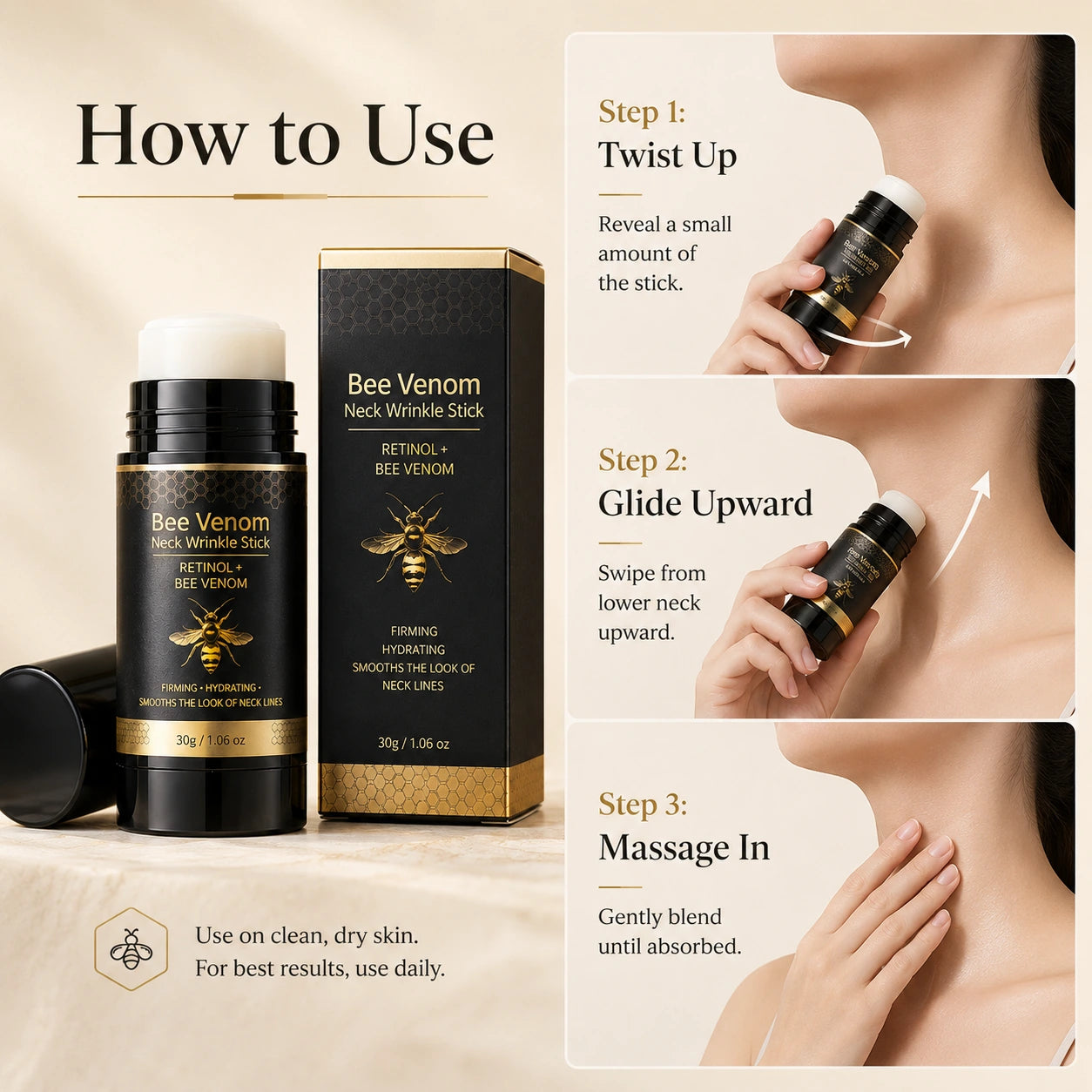 Bee Venom + Retinol Neck Care Stick 🔥