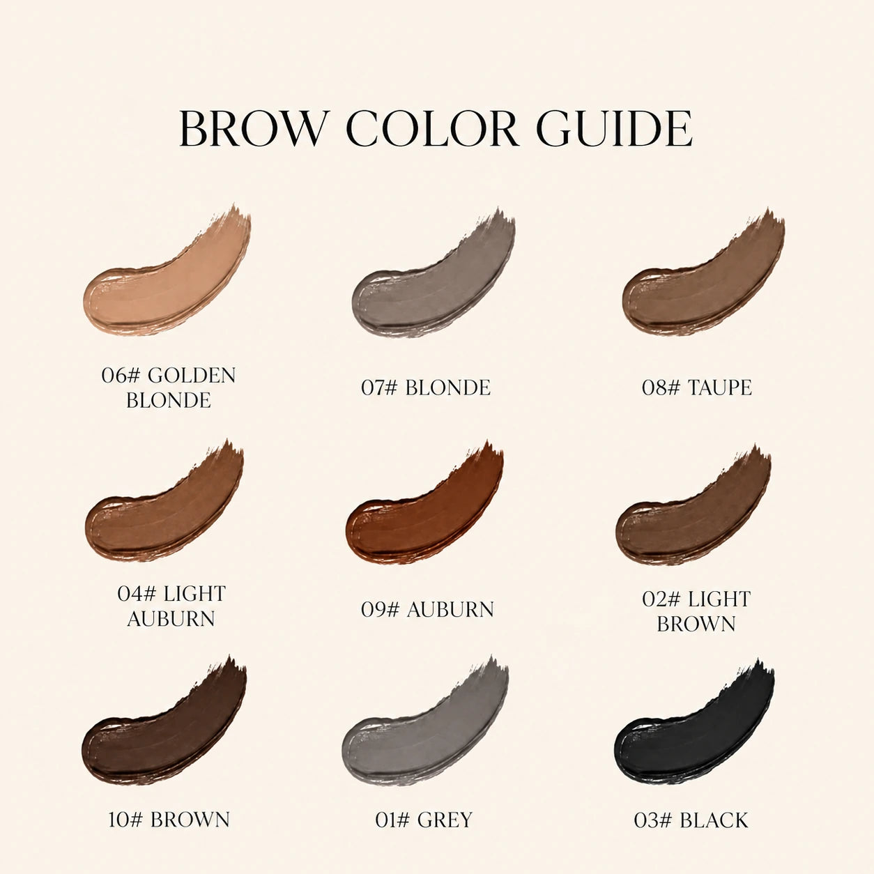 Brow color guide