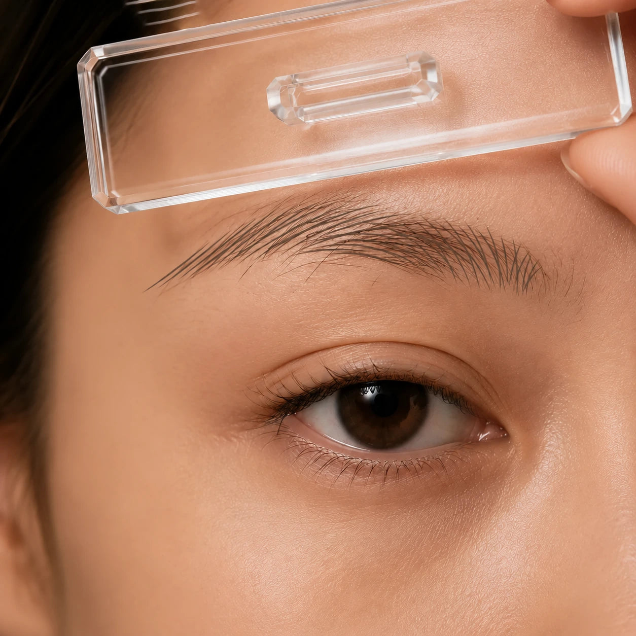 Close-up of the hair-stroke transfer plate