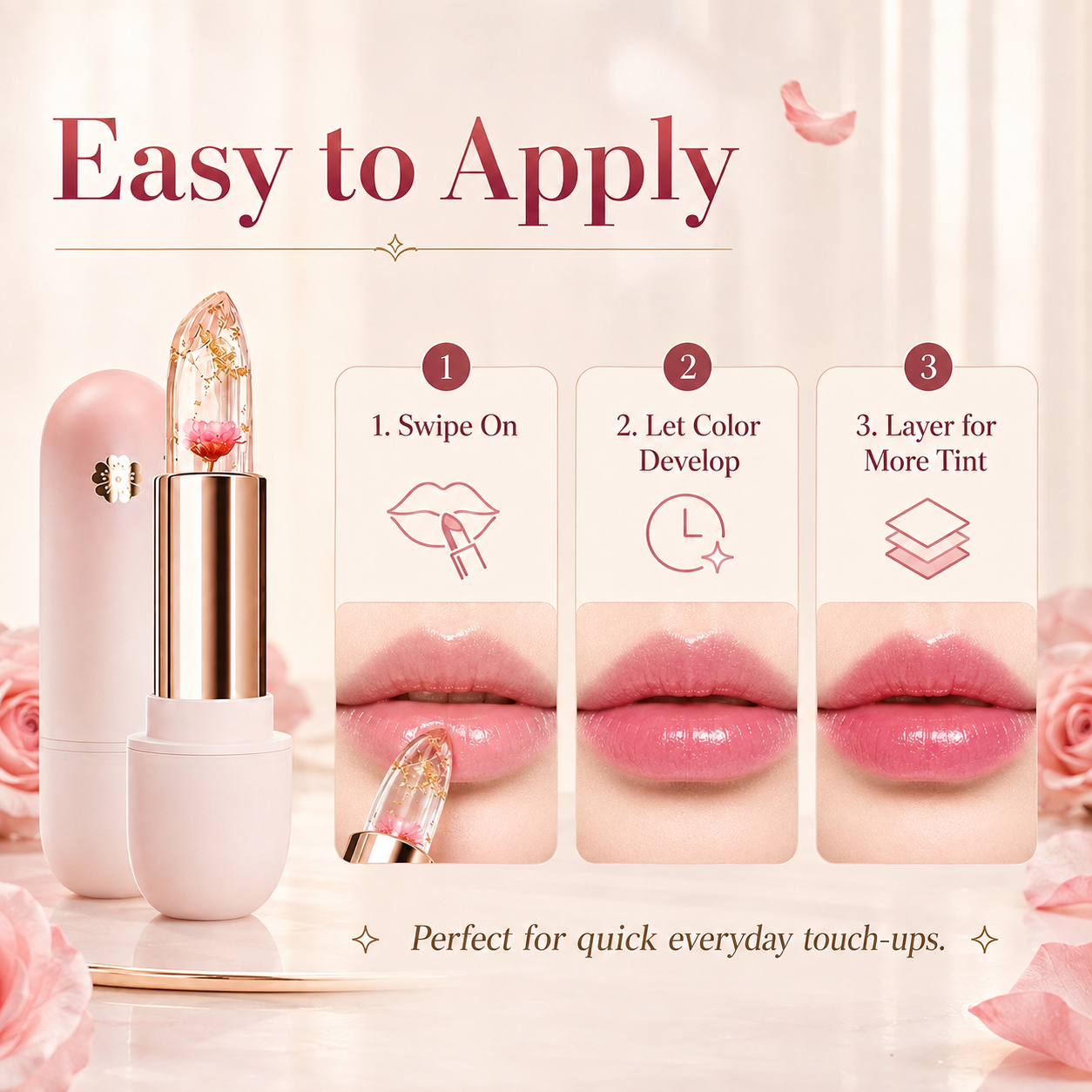 3-Piece Petal Color-Changing Lipstick Set