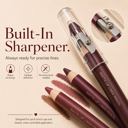 12-Shade Matte Lip Liner Set with Built-In Sharpener 🔥